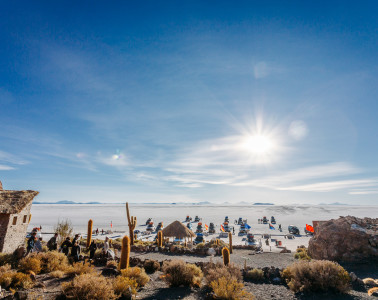 Enjoying the view from the top of Isla Incawasi - Salar de Uyuni, Bolivia